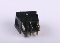 6 Pins Black SPDT Illuminated Small Rocker Switch For Communication Equipment