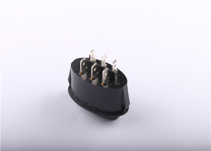 Customizable Size Oval Rocker Switch , Black Button Mini Rocker Switch 12V