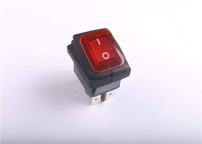 Black Torch Flashlight 2 Pin Rocker Switch , Waterproof Momentary Push Button Switch