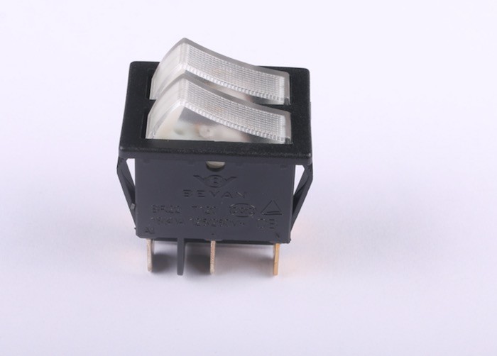 6 Pins Black SPDT Illuminated Small Rocker Switch For Communication ...